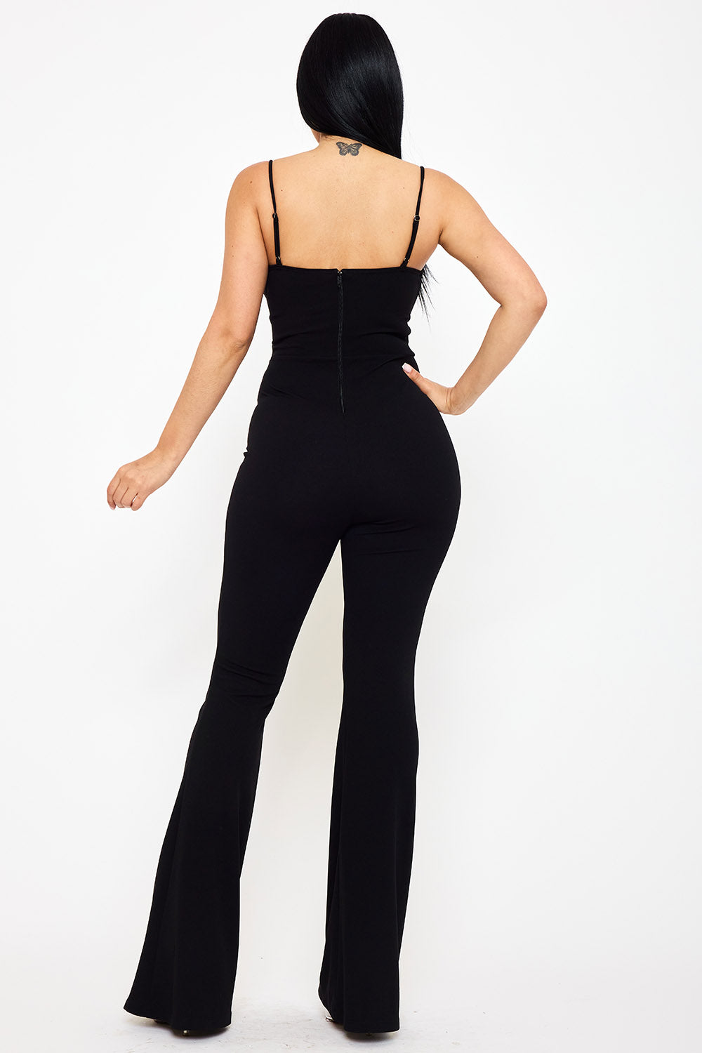 IB2483JP - COLOR CONTRAST BOW BUST FRONT JUMPSUIT - Image 10