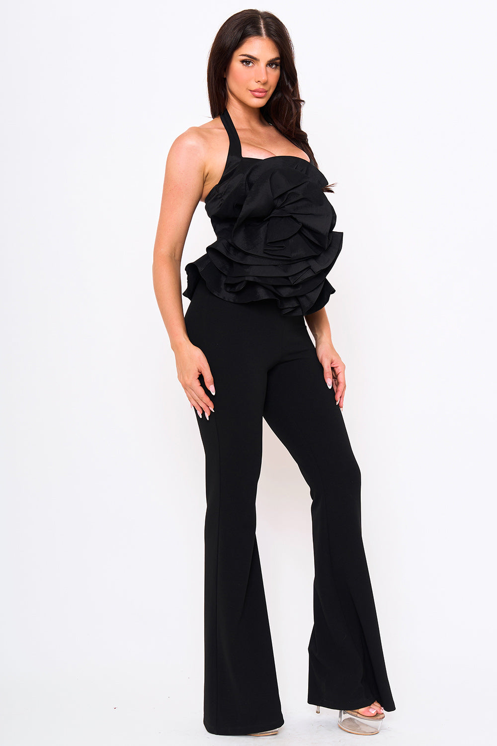 IB2490JP - GIANT FABRIC ROSE TOP JUMPSUIT - Image 5