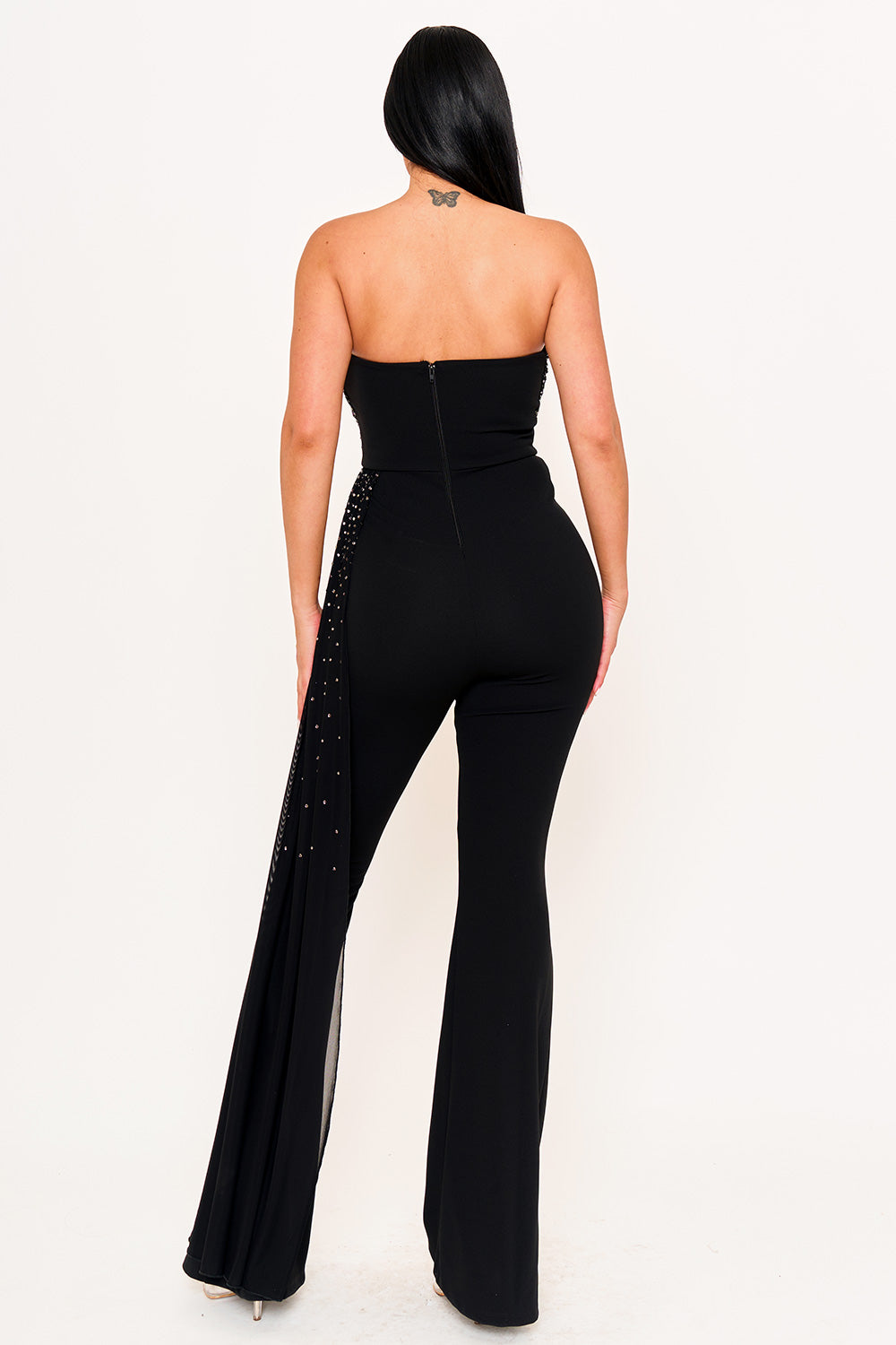 IB2505HP -RHINESTONE ON MESH TUBE TOP JUMPSUIT - Image 9