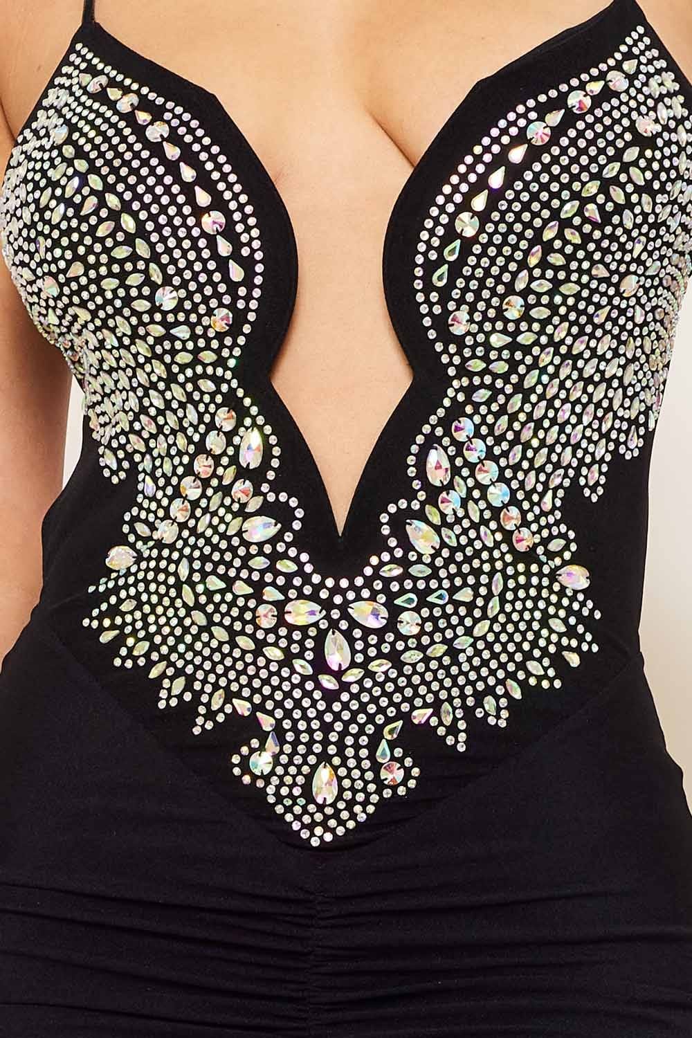 IDM9960SP - RHINESTONE WITH SHIRRING ON THE SIDE MAXI DRESS - Image 10