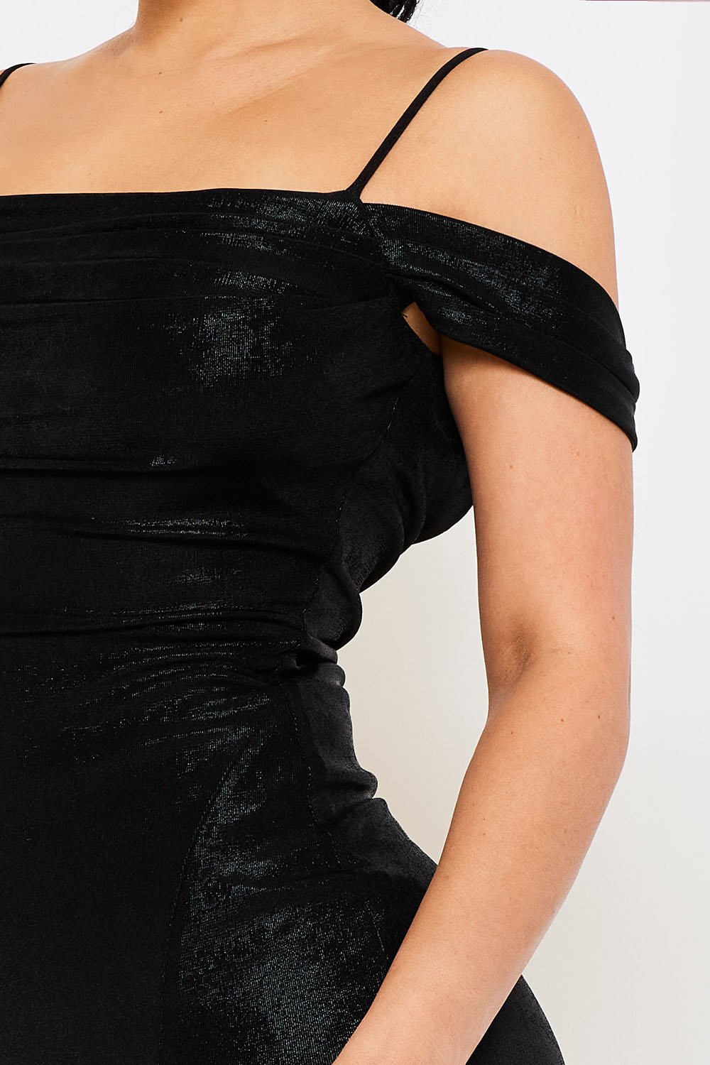SD1131APS - SLINKY METALLIC OFF THE SHOULDER MIDI DRESS - Image 13