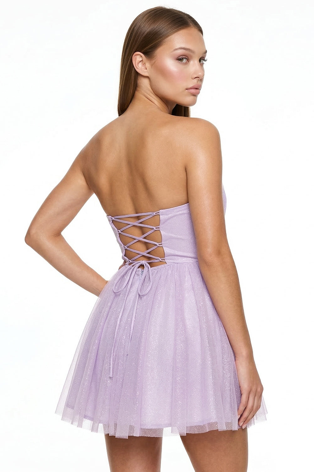 SD1451SP- GLITTER MESH PLEATED MINI DRESS - Image 14