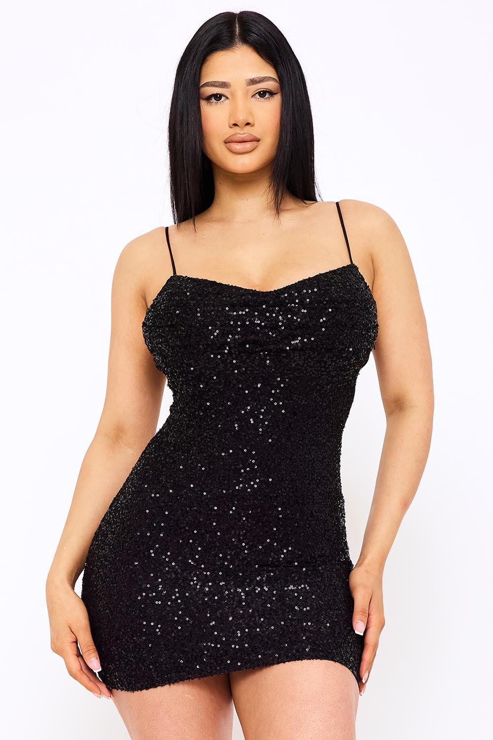 SD1699SP - BUTTERFLY EMBROIDERED LACE BACK SEQUIN MINI DRESS - Image 7