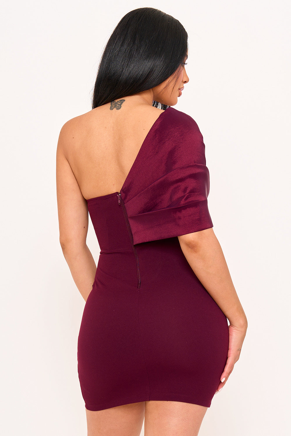 SD1930JP - ONE SHOULDER TWIST TIE DETAIL FRONT MINI DRESS - Image 13