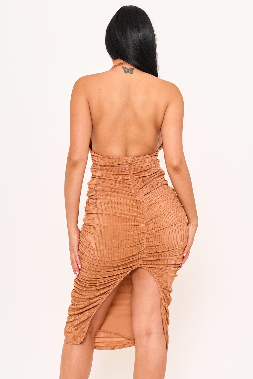 SD2034JP - GLITTER HALTER NECK MIDI DRESS - Image 14