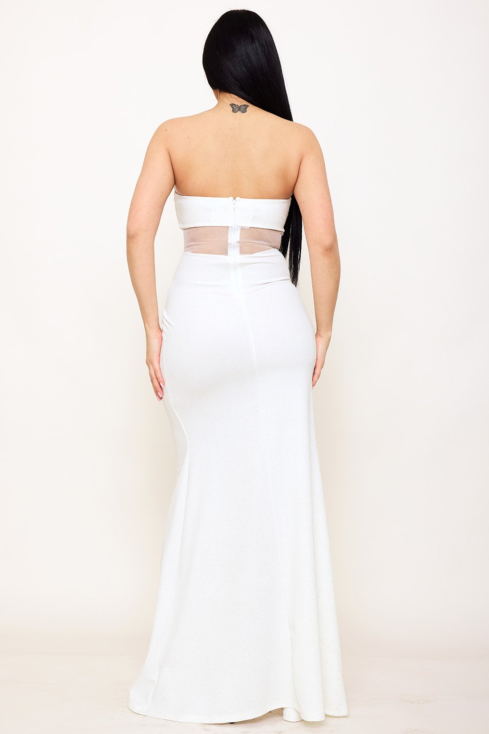 SDM1570SP - GLITTERED WITH MESH MAXI DRESS - Image 10