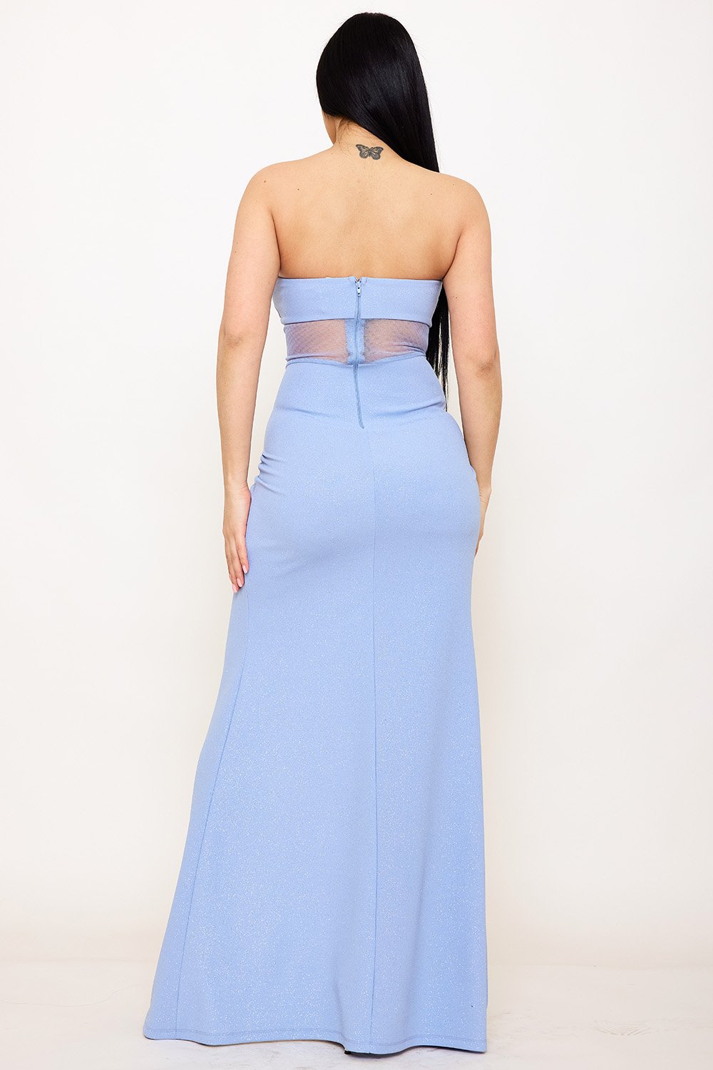 SDM1570SP - GLITTERED WITH MESH MAXI DRESS - Image 14