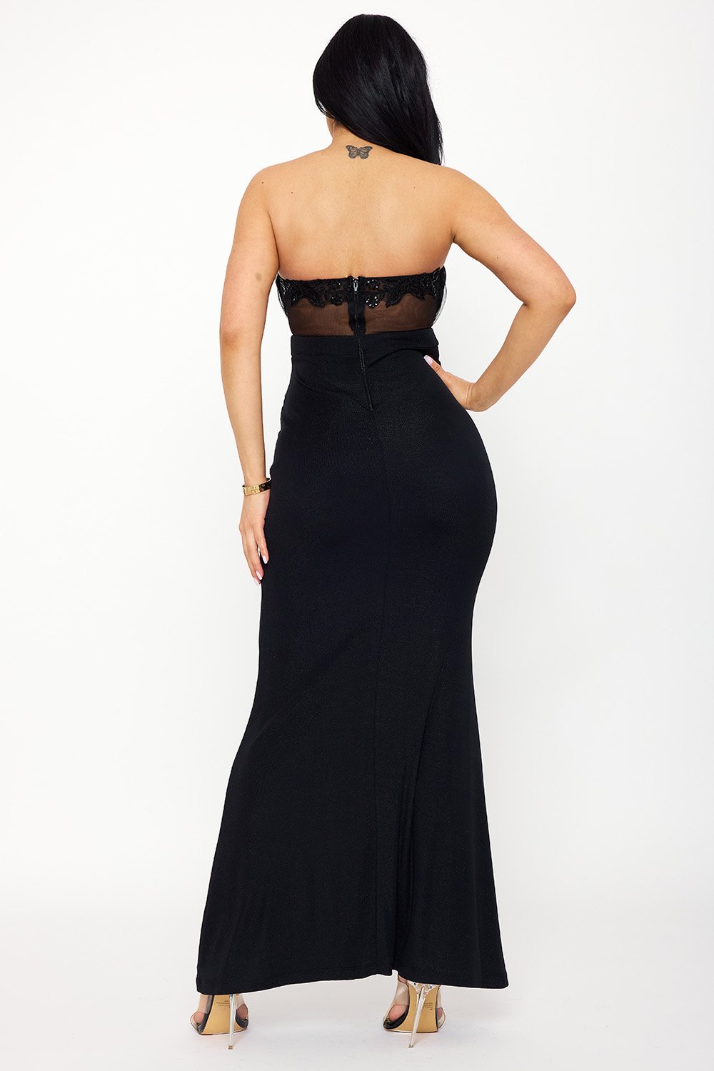 SDM1607JP - FLORAL EMBROIDERED APPLIQUE TOP MAXI DRESS - Image 15
