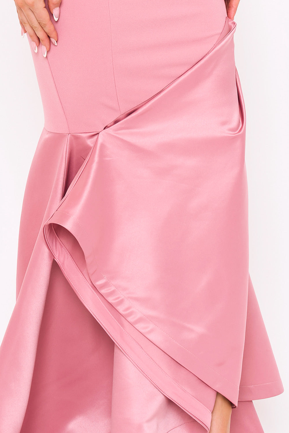 SDM1827JP - SATIN CONTRAST BOTTOM MERMAID MAXI DRESS - Image 7