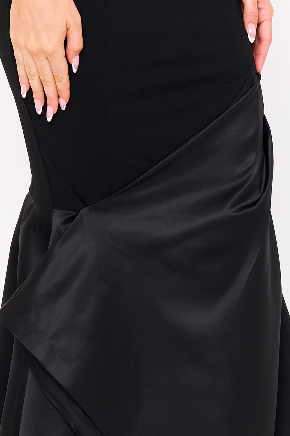 SDM1827JP - SATIN CONTRAST BOTTOM MERMAID MAXI DRESS - Image 11