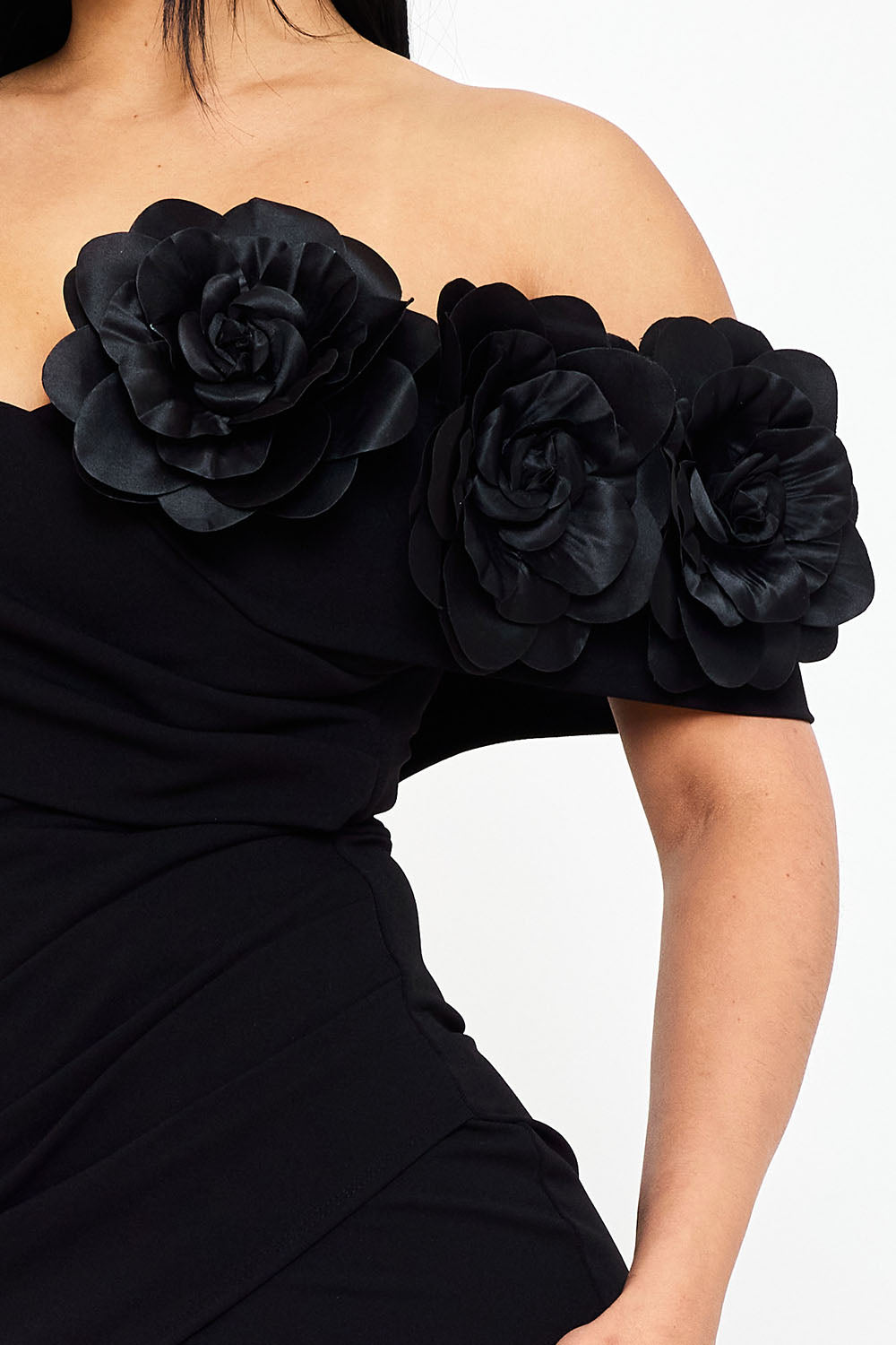 SDM1837JP - FLOWER CORSAGE OFF THE SHOULDER MAXI DRESS - Image 20