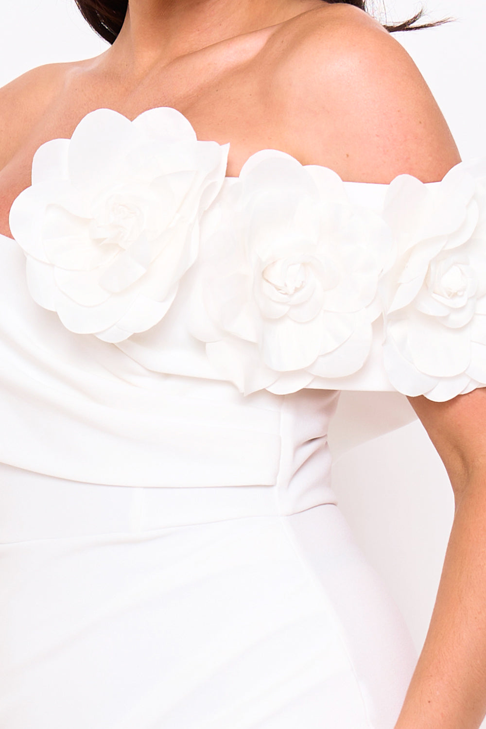 SDM1837JP - FLOWER CORSAGE OFF THE SHOULDER MAXI DRESS - Image 16