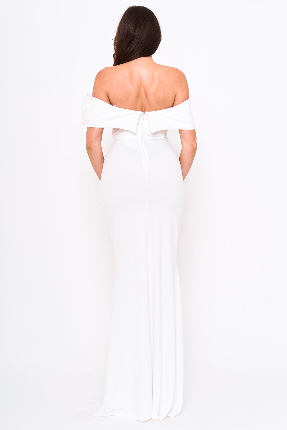 SDM1837JP - FLOWER CORSAGE OFF THE SHOULDER MAXI DRESS - Image 15