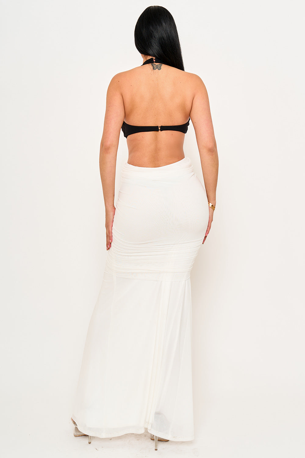 SDM2056SP - TWO TONE CONTRAST FABRIC MERMAID MAXI DRESS - Image 5